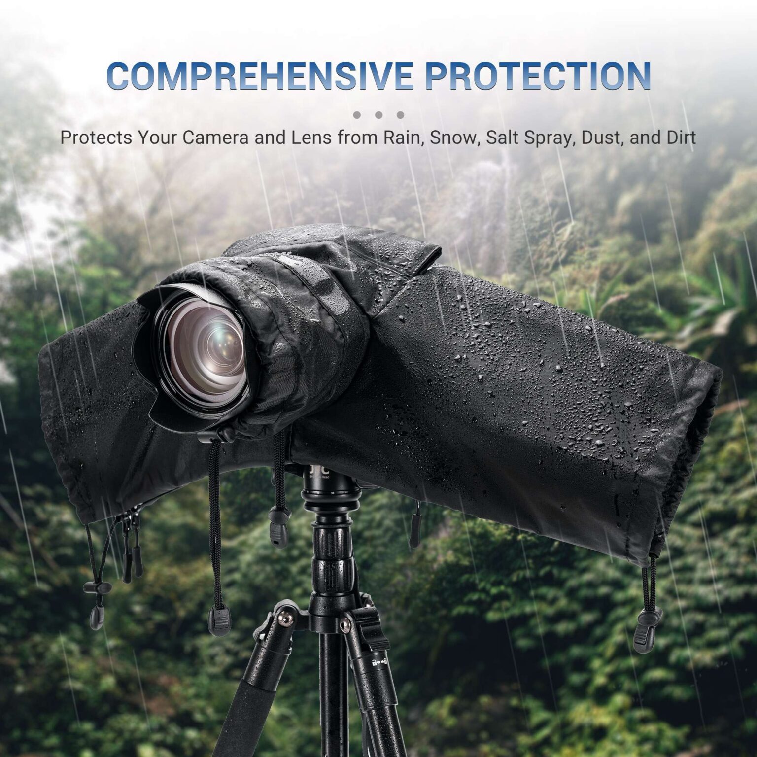 JJC Camera Rain Cover for Mirrorless camera with len within 7.1x 5.5 x