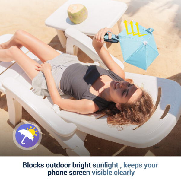 Magnetic Phone Umbrella for Sun,Outdoor Phone Sun Shade Shield with Flexible Angle Design & Rotatable Phone Ring,Umbrella for iPhone 16 15 14 13 12 Pro Max Plus,Mag-Safe Case & All Phones Anti-Glare - Image 6