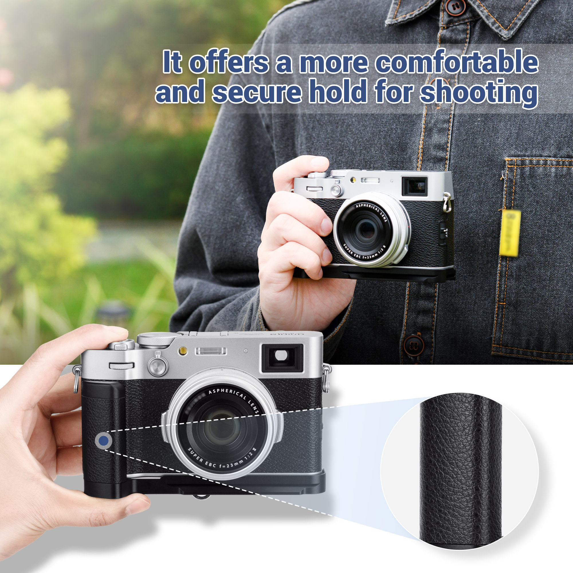 JJC Metal Hand Grip Camera XM5 Handgrip Secure L-Shape Bracket For Fujifilm X-M5 - View #5