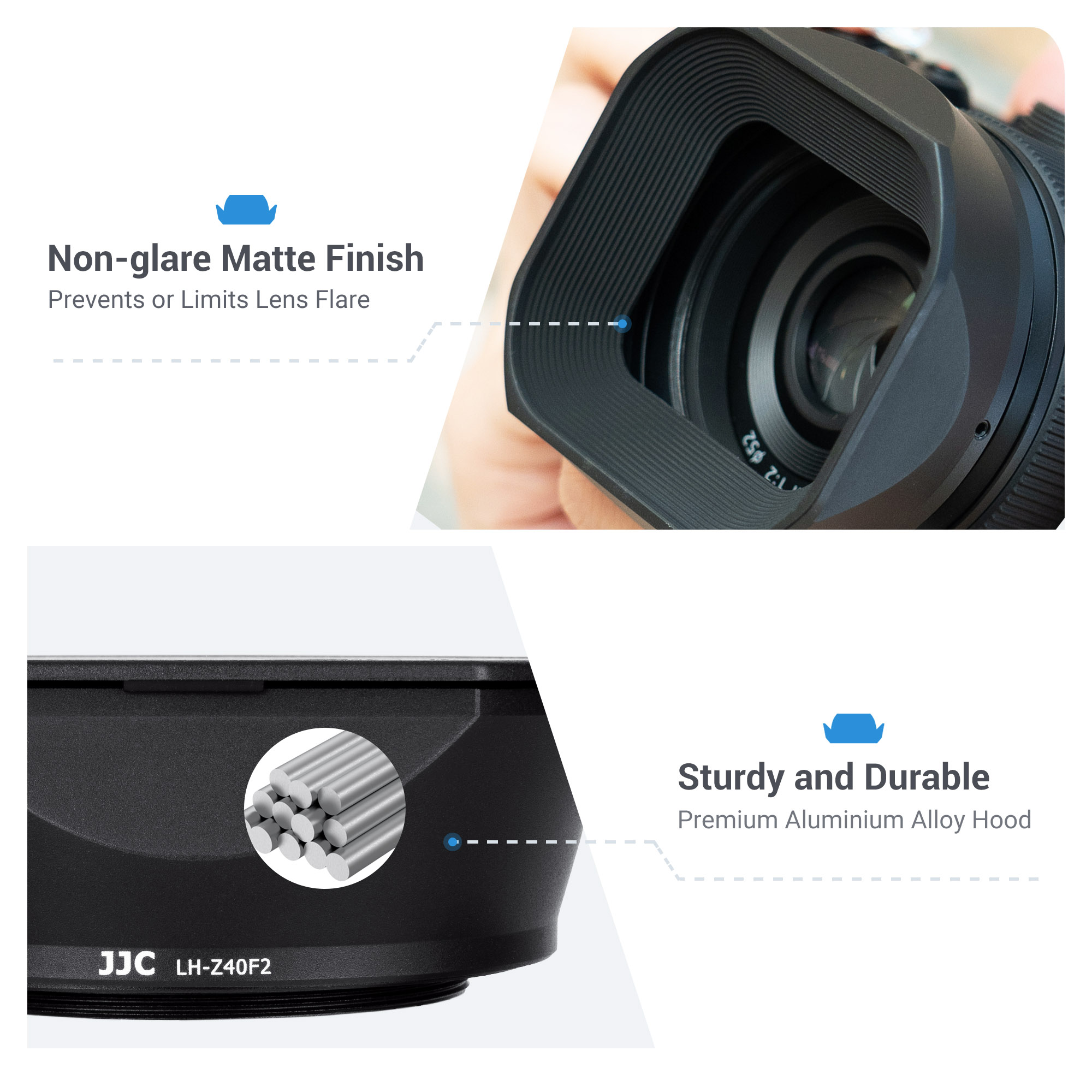 Metal Lens Hood for Nikon Nikkor Z 40mm f/2 (SE), Z 40mm f/2 and Z