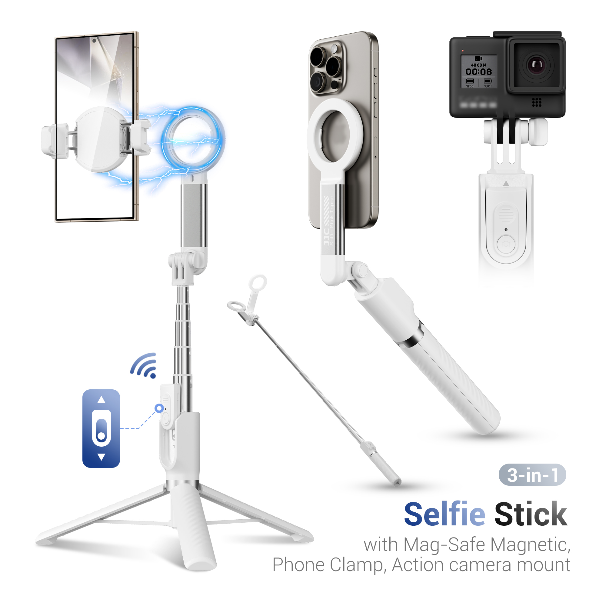 JJC Magnetic Tripod Mount Cell Phone Holder Adapter 1/4"-20 & 3/8"-16