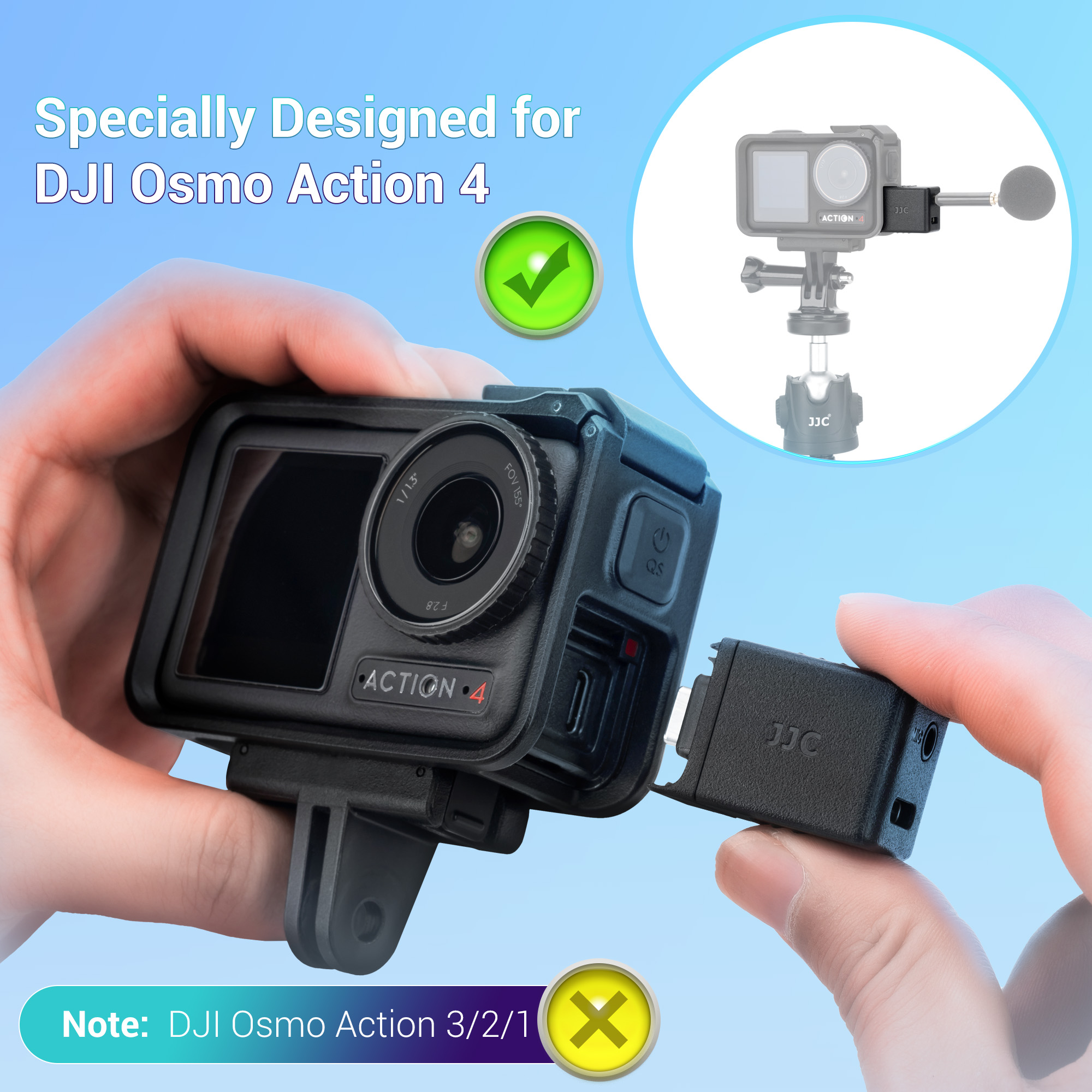 Audio Adapter for DJI Osmo Action Expanded USB-C Interface  Audio Mic TRS Plug for Charging Microphone Input