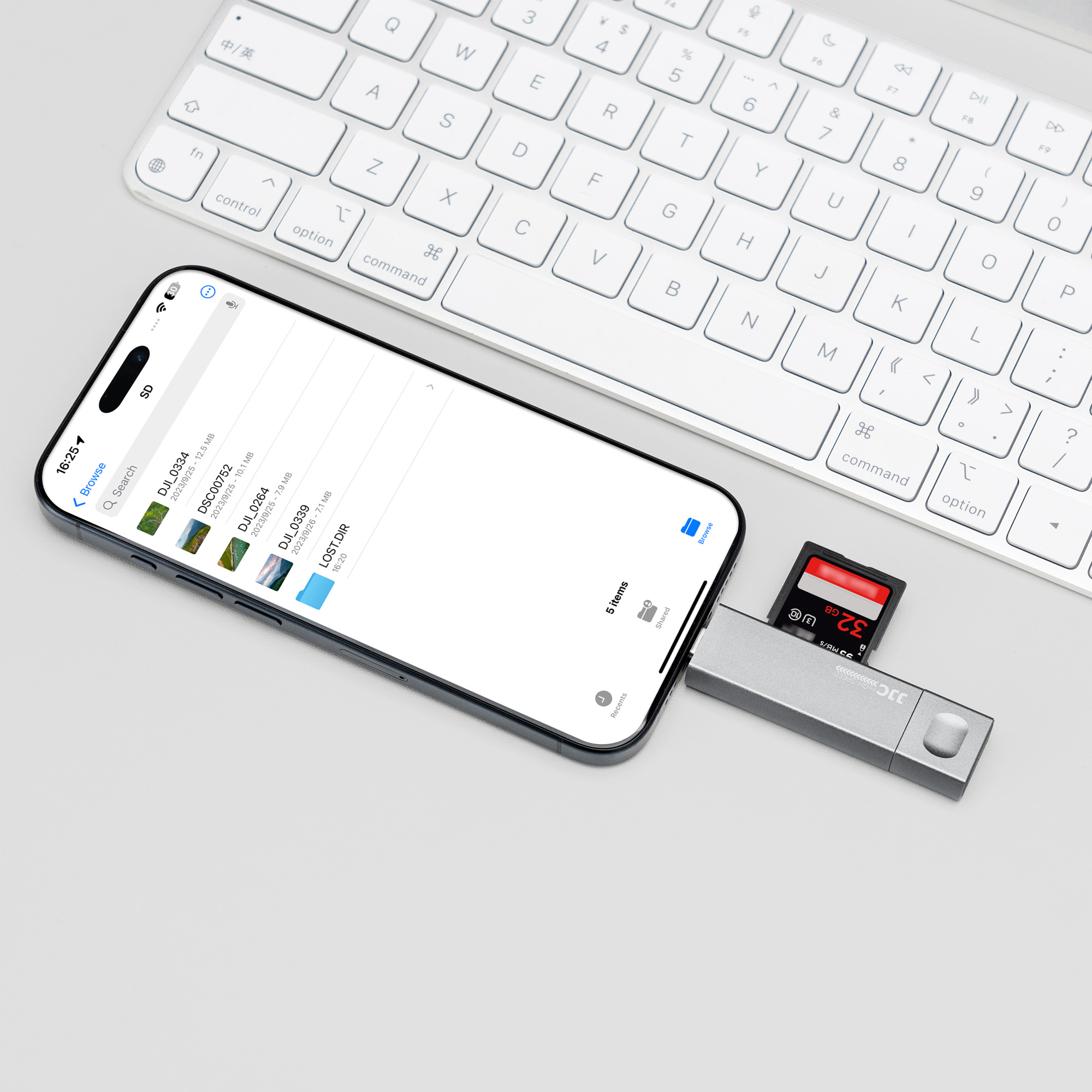 Lexar RW310 Memory Card Reader, USB 3.2 Gen 1 Up to 170MB/s Speeds 2 in 1 USB-C USB-A for SD