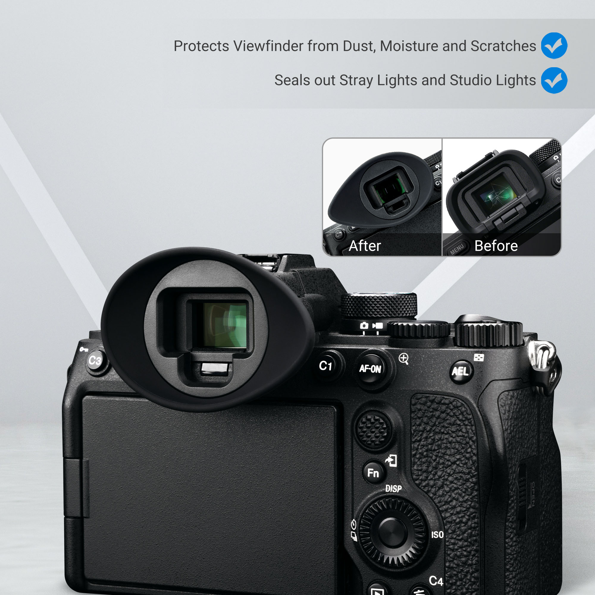 2 Pezzi Oculare In Silicone Per Sony Alpha A7 IV, A7R V, A7S III, A7M2 – Sostitutivo EP11, Morbido E Antiluce