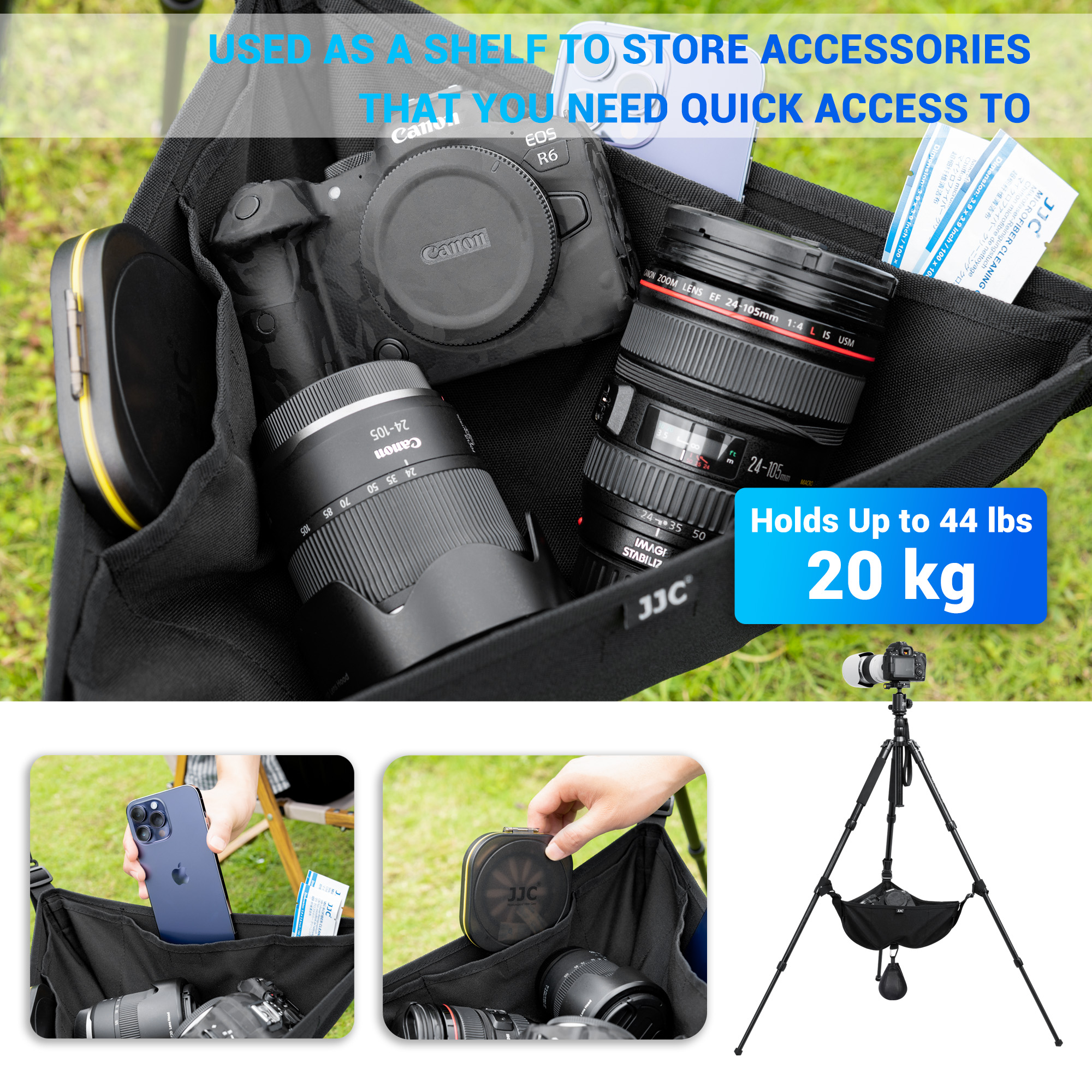 JJC Tripod Weight Stone Bag, Heavy Duty Sandbag for Lightweight Tripod  Easel Light Stand Astrophotography, Tripod Rock Bag Camera Equipment  Storage