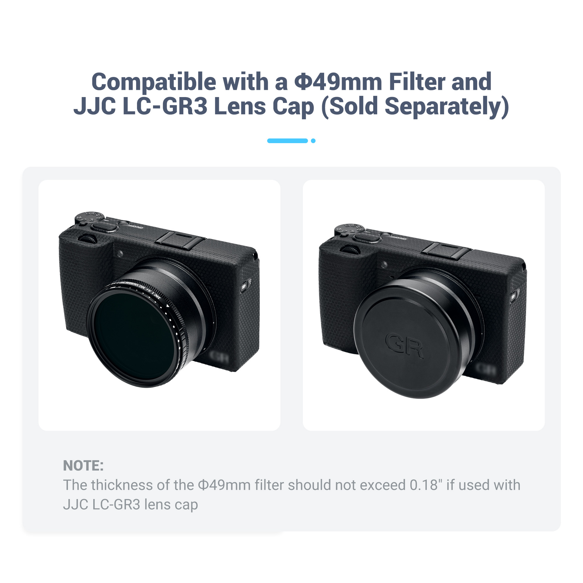 Adattatore Obiettivo JJC GA-2 Per Ricoh GR IIIx - Compatibile Con Filtri 49mm, In Alluminio - Foto 2
