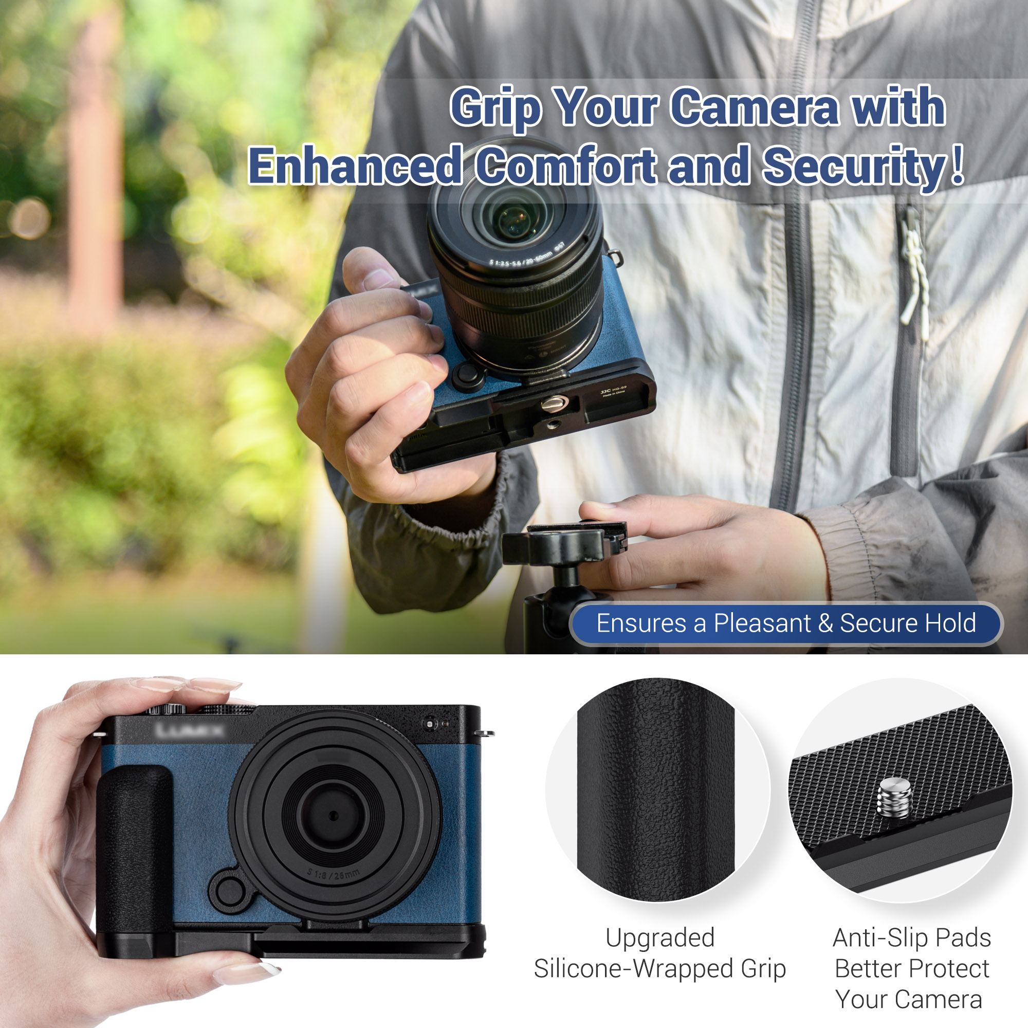 JJC S9 Handgrip, L-Shape Bracket Handle for Panasonic Lumix S9 