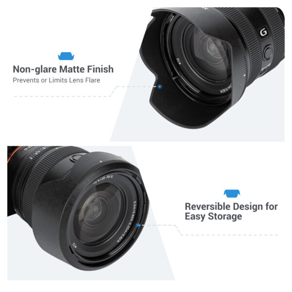 JJC Bayonet ALC-SH174 Lens Hood for Sony FE 20-70mm F4 G（SEL2070G），Replaces for Sony ALC-SH174 Lens Hood - Image 4
