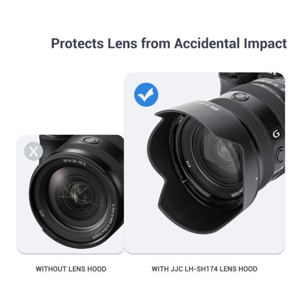 JJC Bayonet ALC-SH174 Lens Hood for Sony FE 20-70mm F4 G（SEL2070G），Replaces for Sony ALC-SH174 Lens Hood - Image 7