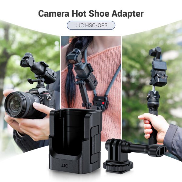 JJC Lightweight Pocket3 Cage with Detachable Cold Shoe Mount Adapter & 1/4" 20, Expansion Adapter Holder for Tripod & DSLR Hot Shoe Mount - Image 6