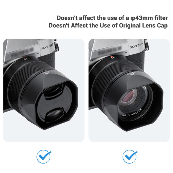 JJC Bayonet Lens Hood Shade for Fuji Fujifilm XF 35mm F2 R WR, XF 23mm F2 R WR, XC 35mm F2 Lenses, XF35mm f2, XF23mm f2, XC35mm Hood, Replaces LH-XF35-2 Lens Hood - Image 6