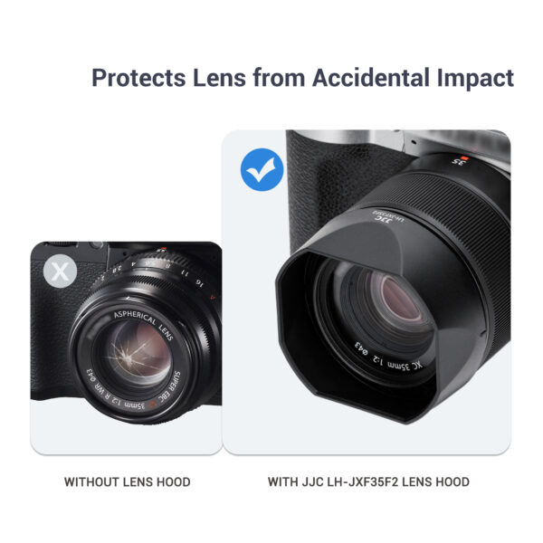 JJC Bayonet Lens Hood Shade for Fuji Fujifilm XF 35mm F2 R WR, XF 23mm F2 R WR, XC 35mm F2 Lenses, XF35mm f2, XF23mm f2, XC35mm Hood, Replaces LH-XF35-2 Lens Hood - Image 7