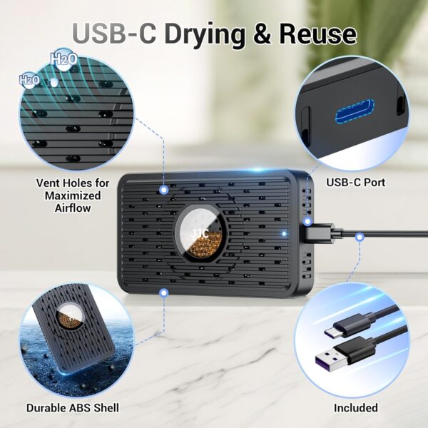 JJC Rechargeable Desiccant Dehumidifier Reusable For Camera Lens （2 Pack） - Image 2
