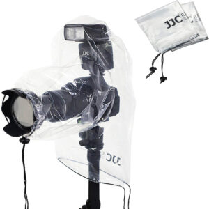JJC 2 Pack Universal Camera Lens Rain Cover with Flash