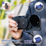 (1+1) 67mm Magnetic Phone Lens Filter Adapter + Phone Snap Grip for iPhone 16 15 14 Pro/Pro Max Plus, Lens Filter Ring Adapter with 1/4-20" Screw & Cold Shoe Pull-Out to fit Pro Max