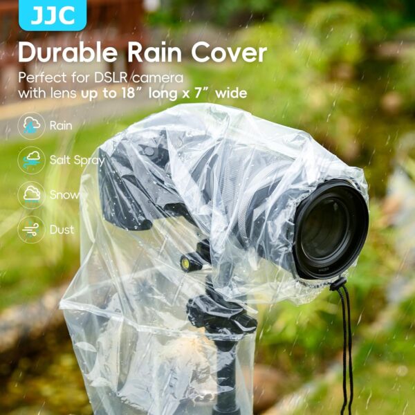 JJC 2Pack Clear Camera Rain Cover for Camera with a Lens up to 18" - Image 3