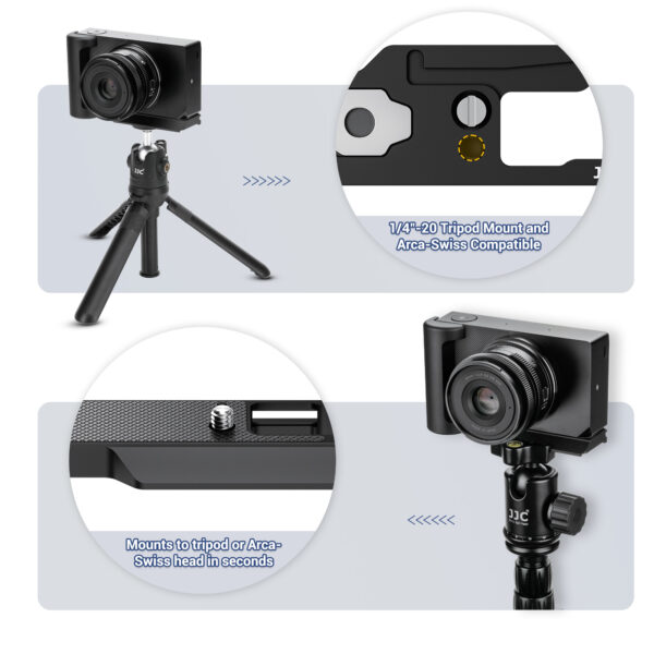 Metal L Handgrip Hand Grip for Sigma BF Handle Compatible with Peak Design Capture Camera Clip- Black - Image 2