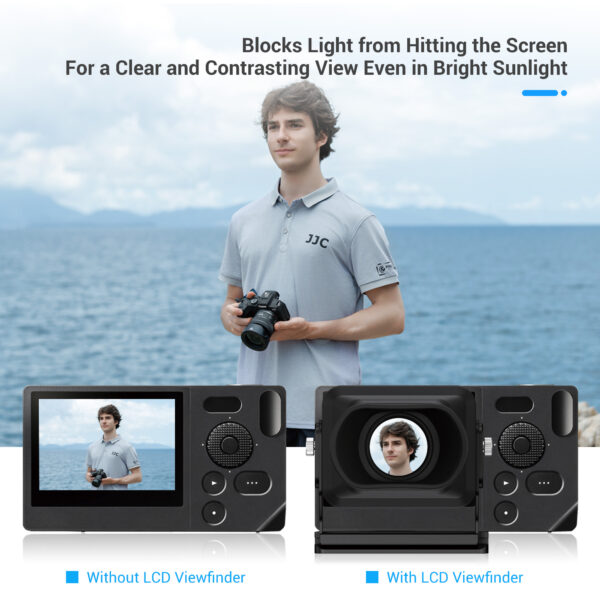 Foldable Camera LCD Viewfinder for Sigma BF, Adjustable 3X Magnification BF Screen Sunshade-Black - Image 3
