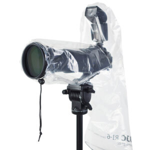 JJC 2Pack Clear Camera Rain Cover for Camera with a flash & a Lens up to 18″