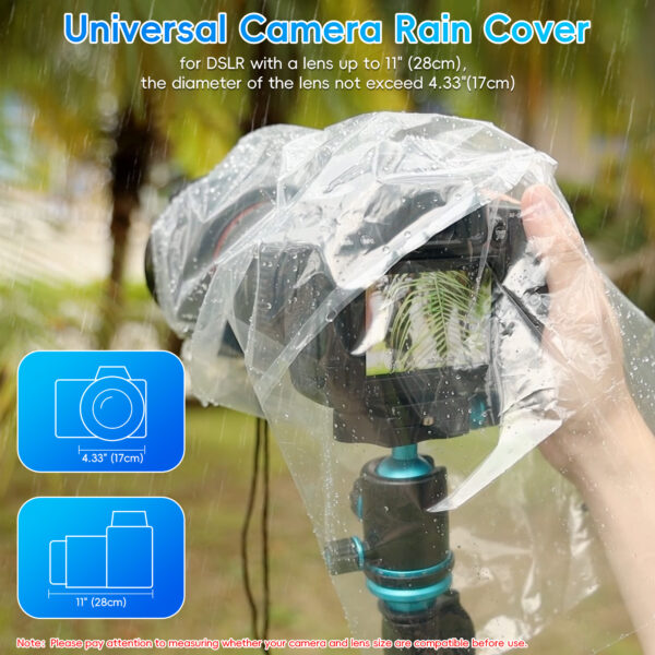 JJC 2 Pack Universal Clear Camera Lens Rain Cover - Image 2
