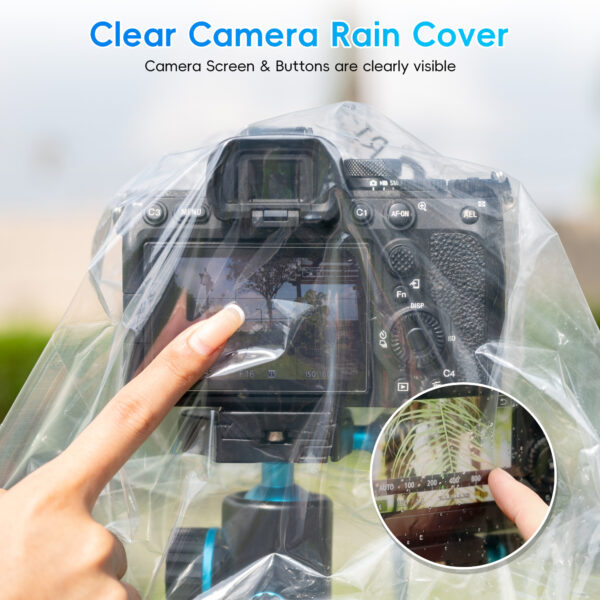 JJC 2 Pack Universal Clear Camera Lens Rain Cover - Image 3