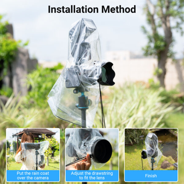 JJC 2 Pack Universal Camera Lens Rain Cover with Flash - Image 4
