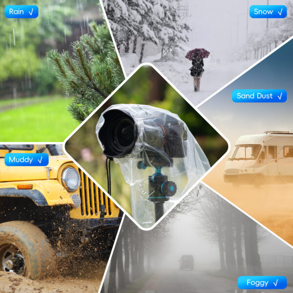JJC 2 Pack Universal Clear Camera Lens Rain Cover - Image 4