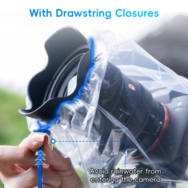 JJC 2 Pack Universal Clear Camera Lens Rain Cover - Image 5