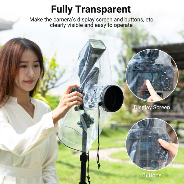 JJC 2 Pack Universal Camera Lens Rain Cover with Flash - Image 3