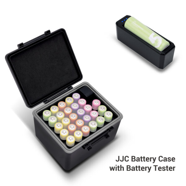 JJC AA Battery Case for 28x AA, AA Battery Storage Case with Detachable Tester,28 Slots AA /14500 holder Organizer Storage for Household Batteries,Water-Resistant and Shockproof - Image 10