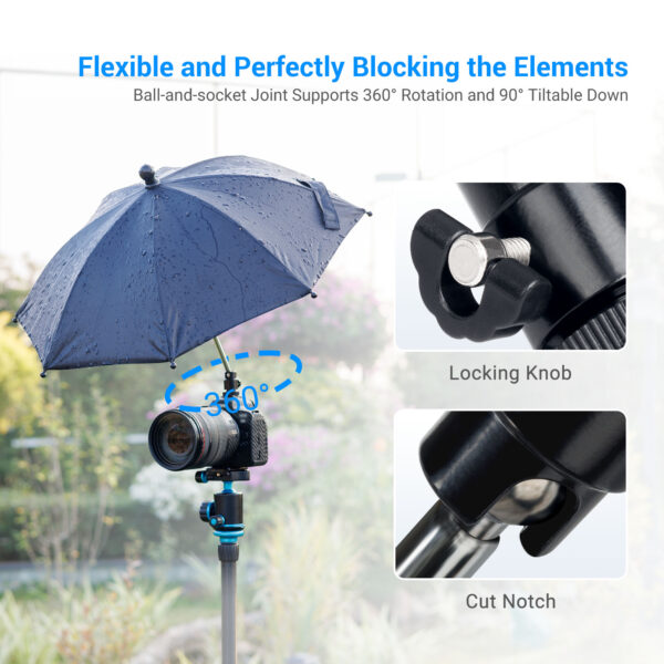 DSLR Mirrorless Camera Hot Shoe Umbrella Rain Cover Protector Sunshade - Image 5