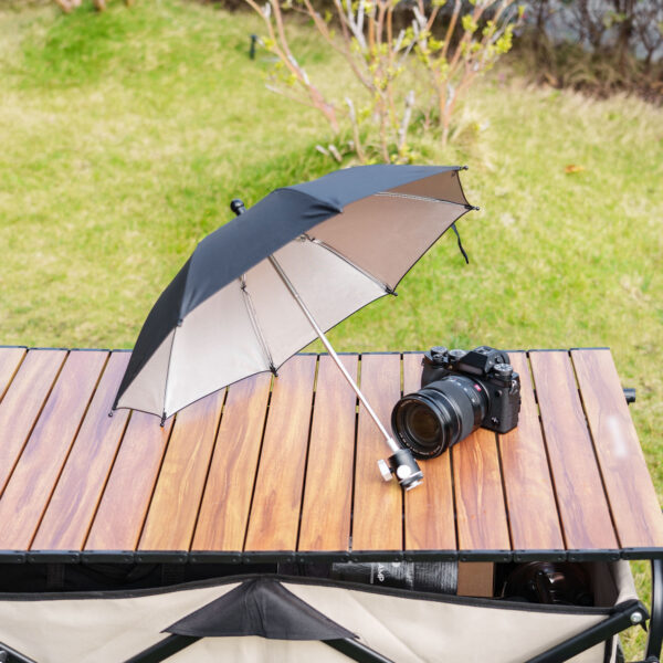 3 Level Height Adjustable Camera Hot Shoe Umbrella, Upgrade Rain Umbrella with Cold Shoe Mount - Image 2