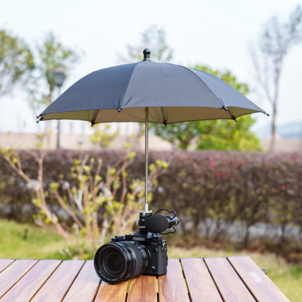3 Level Height Adjustable Camera Hot Shoe Umbrella, Upgrade Rain Umbrella with Cold Shoe Mount - Image 8