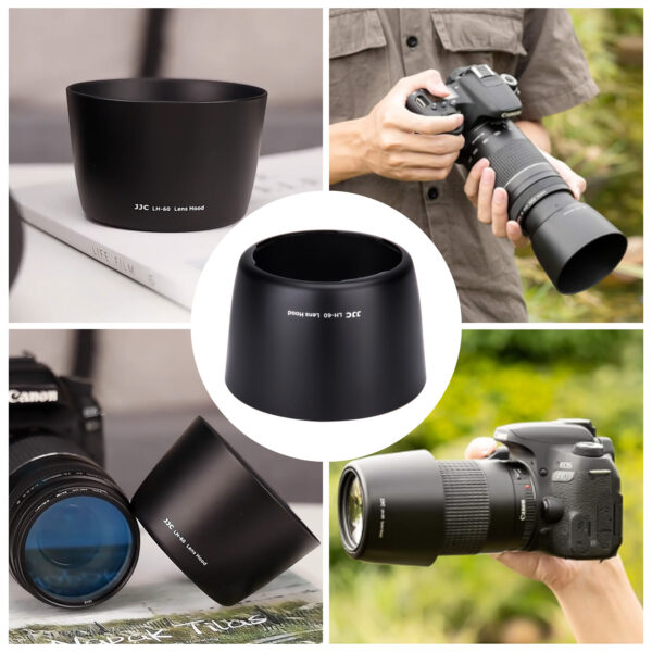 Reversible Lens Hood Shade Protector for Canon EF 75-300mm f/4-5.6 III USM & EF-S 55-250mm f/4-5.6 is II Replaces ET-60 - Image 5