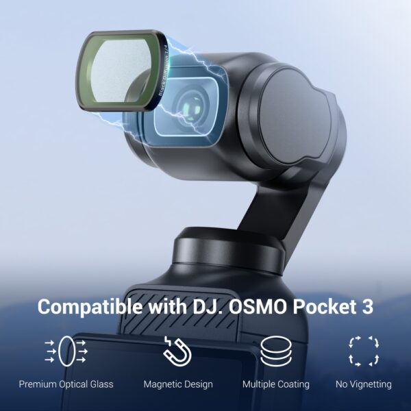 Magnetic DJI Osmo Pocket 3 Black Mist 1/4 Filter with Case - Image 4
