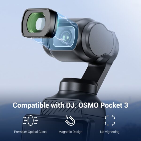 Magnetic 0.72X Osmo Pocket 3 Wide Angle Lens with Storage Case - Image 4