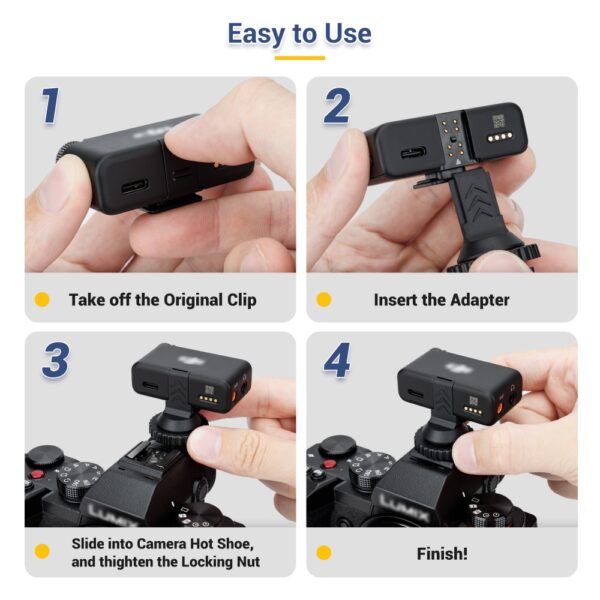 Camera Cold Shoe Adapter DJI Mic 2 with 1/4" 20(Mic 2 Only) - Image 6