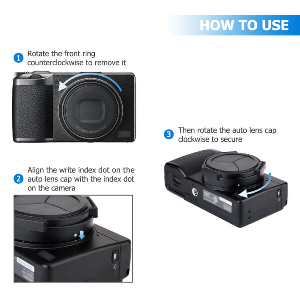JJC Auto Open and Close Lens Cap Cover for Ricoh GR III GR III HDF GR3 GR3 HDF Digital Camera, Dustproof and Anti-Scratch Lens Protector No Need to Remove - Image 10
