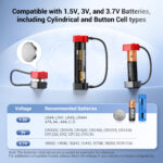 JJC Magnetic Battery Tester for AA AAA LR44 LR41 18650 14500 16340 C CR2032 CR2025 CR1632 CR1616 D A76