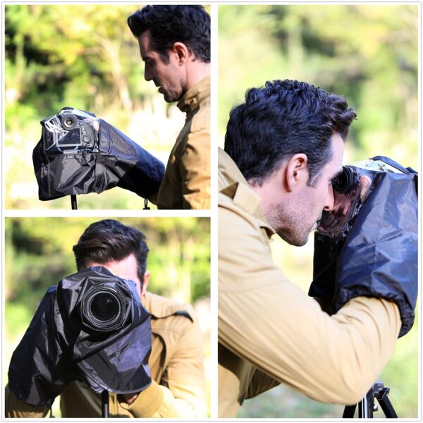 DSLR Camera Raincoat Rain Cover Sleeve Dust Proof Protector Compatible with Canon EB and EF Eyecup - Image 2