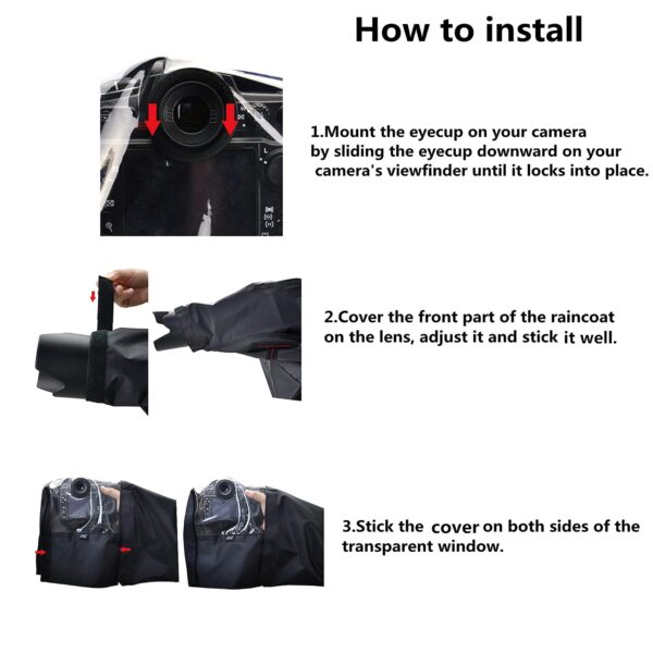 DSLR Camera Raincoat Rain Cover Sleeve Dust Proof Protector Compatible with Canon EB and EF Eyecup - Image 8