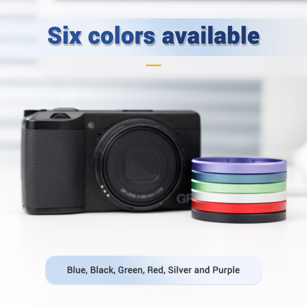 JJC Ricoh GR IIIx GRIIIx GR3x HDF Lens Decoration Ring Cap Accessories Replaces Ricoh GN-2 Ring Cap-Purple - Image 6