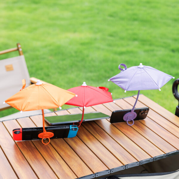 UPF 45+ Magnetic Phone Umbrella with Black Anti-UV Coating, Upgrade UV Cellphone Umbrella with Bendable & Phone Ring Design for Outdoor Beach Tiktok Video Watching Anti-Glare Gaming Anti-Heating-Orange - Image 7