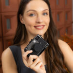 Leather Texture Lens Cap for Fuji X Half,-1