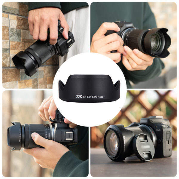 EW-60F Reversible Lens Hood for Canon RF-S 18-150mm F3.5-6.3 is STM on EOS R7 R10 & for Canon EF-M 18-150mm F3.5-6.3 is STM - Image 3