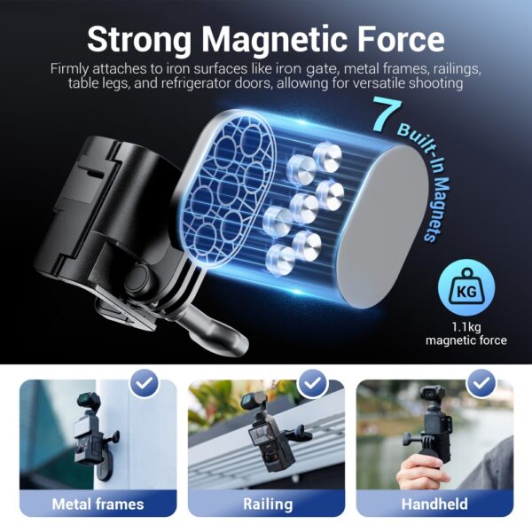 Osmo Pocket 3 Magnetic Mount Stand with Detachable Magnet Base - Image 3