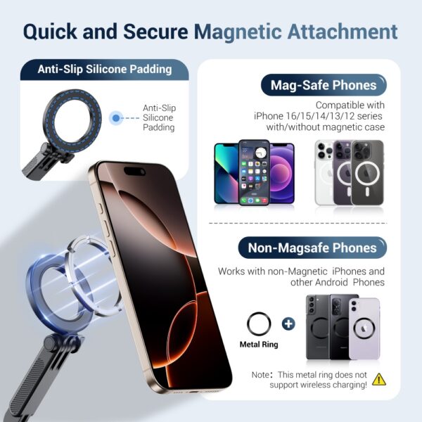 Magnetic Phone Tripod Mount Compatible with Action Camera - Image 3