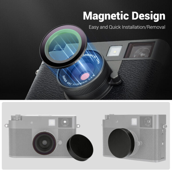 JJC Magnetic X Half UV Protective Filter for Fujifilm X Half Camera with Metal Lens Cap,X-half Aluminum Alloy Frame Mulit-Coated UV Ultraviolet Filter 99.25% Light Transmission Water Scratch Resistant - Image 7