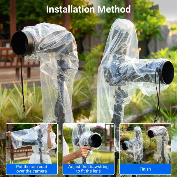 1+1 Camera Lens Rain Cover Raincoat Without/With Flash Style - Image 2
