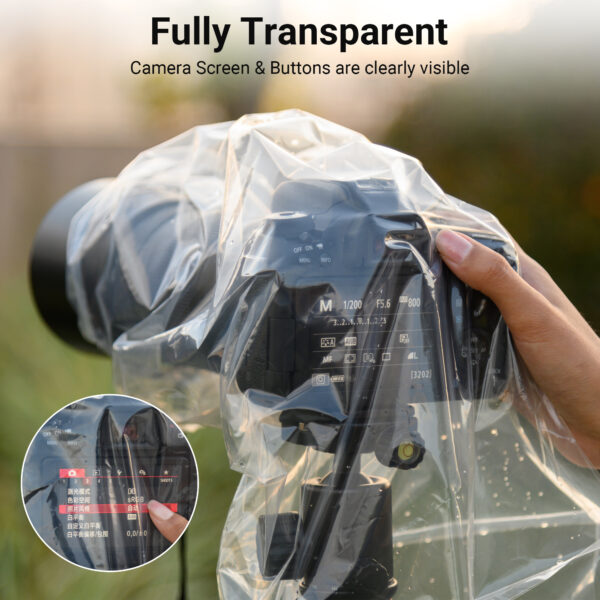 1+1 Camera Lens Rain Cover Raincoat Without/With Flash Style - Image 5